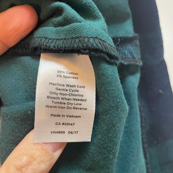 Talbots Skirt Tartan Watch Plaid Velvet Ruffle Pockets Blue Green Holiday Stretc - Picture 11 of 12